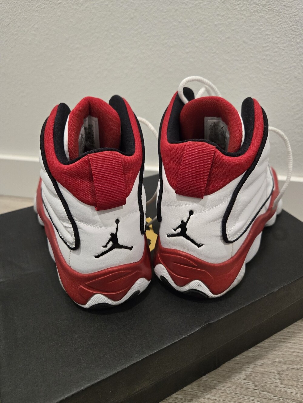 Jordan Pro Strong (GS) White/Black/Red Shoe - Picture 7 of 8
